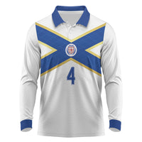 Scotland National Football Custom Long Sleeve Polo Shirt Flag-Inspired White Tartan Version