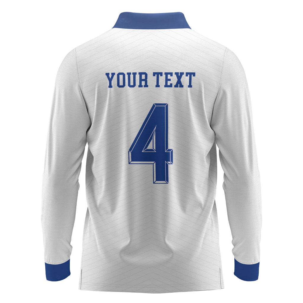 Scotland National Football Custom Long Sleeve Polo Shirt Flag-Inspired White Tartan Version