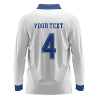 Scotland National Football Custom Long Sleeve Polo Shirt Flag-Inspired White Tartan Version