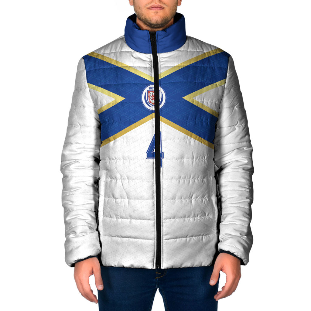 Scotland National Football Custom Padded Jacket Flag-Inspired White Tartan Version