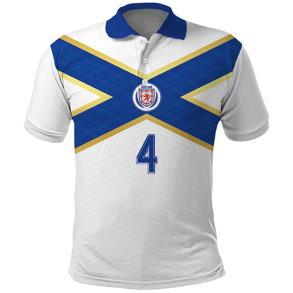Scotland National Football Custom Polo Shirt Flag-Inspired White Tartan Version