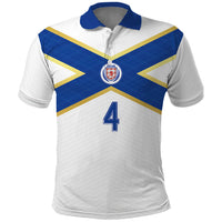 Scotland National Football Custom Polo Shirt Flag-Inspired White Tartan Version