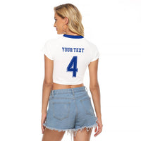 Scotland National Football Custom Raglan Cropped T Shirt Flag-Inspired White Tartan Version