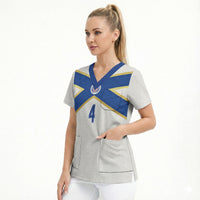 Scotland National Football Custom Scrub Top Flag-Inspired White Tartan Version