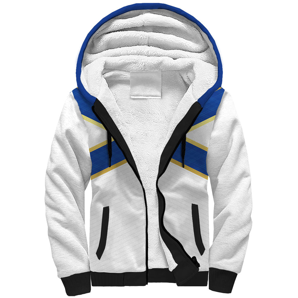 Scotland National Football Custom Sherpa Hoodie Flag-Inspired White Tartan Version