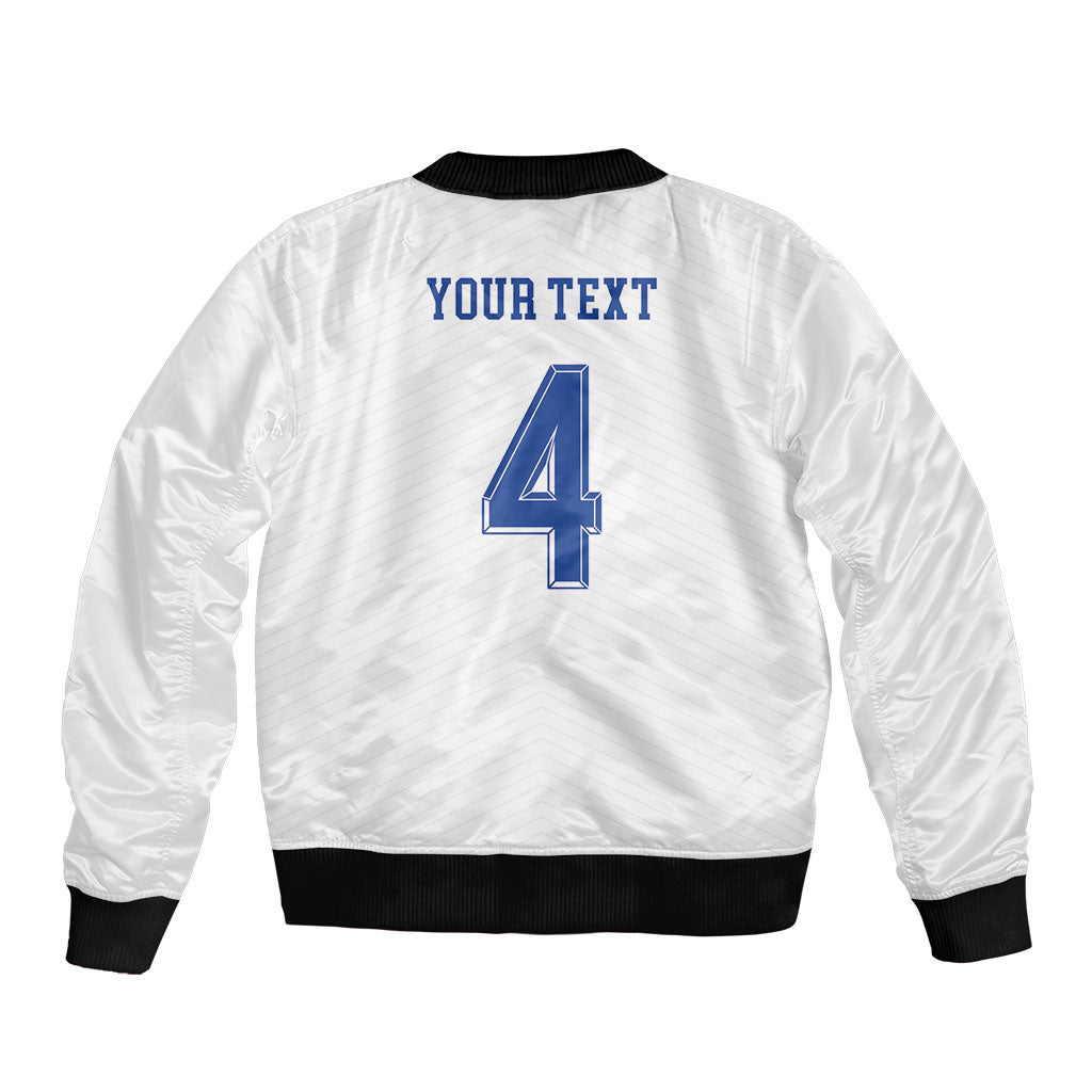 Scotland National Football Custom Sleeve Zip Bomber Jacket Flag-Inspired White Tartan Version