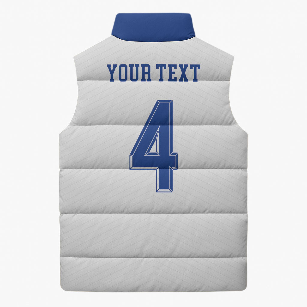 Scotland National Football Custom Sleeveless Puffer Jacket Flag-Inspired White Tartan Version