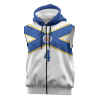 Scotland National Football Custom Sleeveless Zip Hoodie Flag-Inspired White Tartan Version
