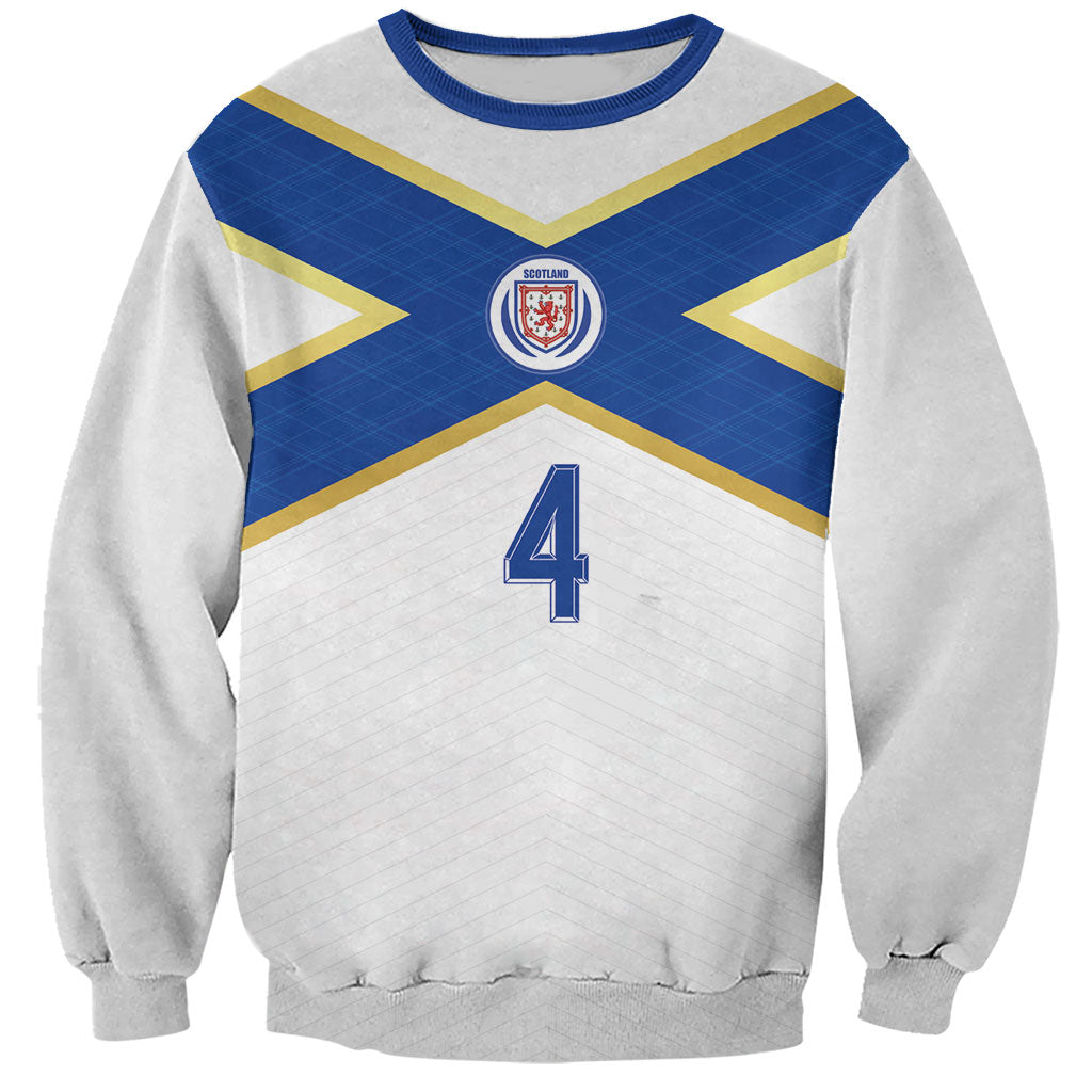 Scotland National Football Custom Sweatshirt Flag-Inspired White Tartan Version