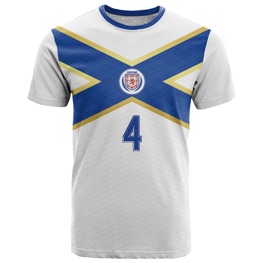 Scotland National Football Custom T Shirt Flag-Inspired White Tartan Version