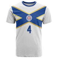 Scotland National Football Custom T Shirt Flag-Inspired White Tartan Version