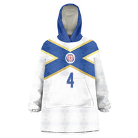 Scotland National Football Custom Wearable Blanket Hoodie Flag-Inspired White Tartan Version