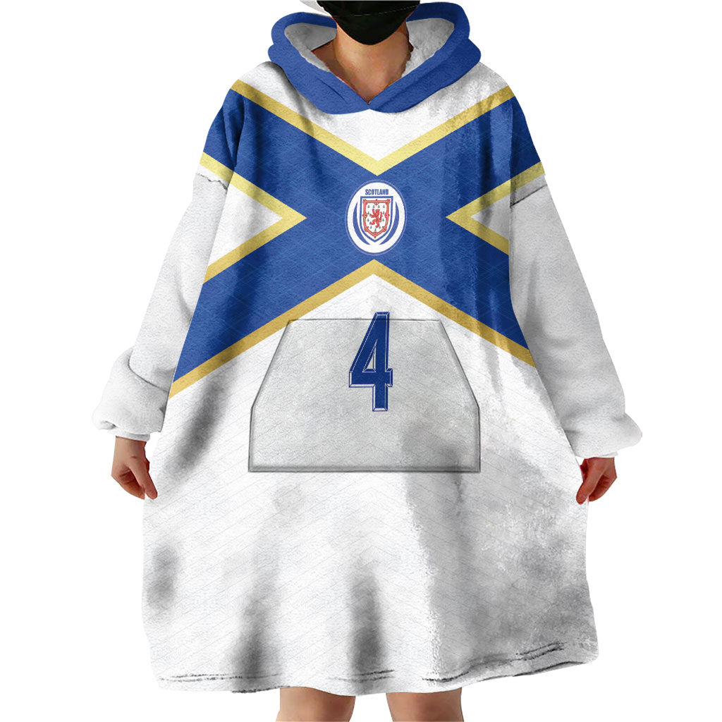 Scotland National Football Custom Wearable Blanket Hoodie Flag-Inspired White Tartan Version