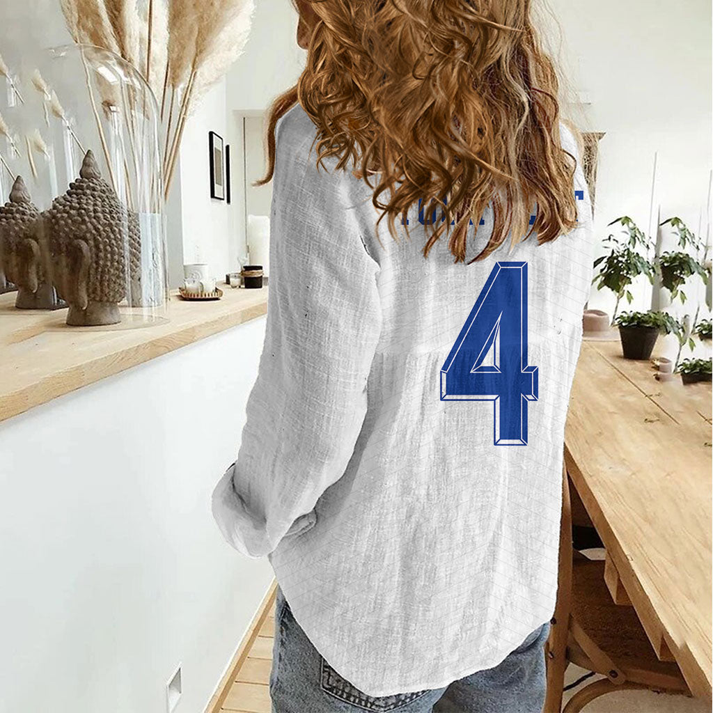 Scotland National Football Custom Women Casual Shirt Flag-Inspired White Tartan Version