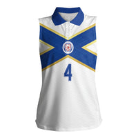 Scotland National Football Custom Women Sleeveless Polo Shirt Flag-Inspired White Tartan Version
