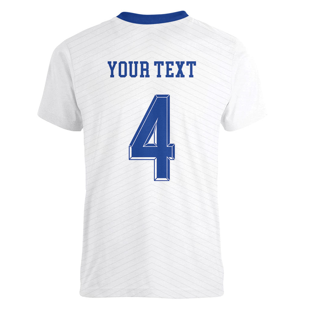 Scotland National Football Custom Women V-Neck T-Shirt Flag-Inspired White Tartan Version