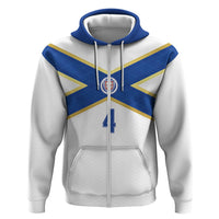 Scotland National Football Custom Zip Hoodie Flag-Inspired White Tartan Version