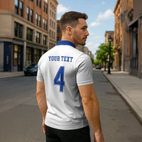 Scotland National Football Custom Zipper Polo Shirt Flag-Inspired White Tartan Version