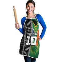 Custom Aotearoa South Africa Rugby Freedom Cup Apron Maori Silver Fern Art and Sporty Flag SA - Wonder Print Shop