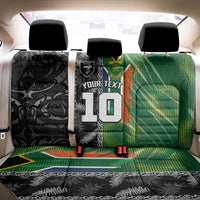 Custom Aotearoa South Africa Rugby Freedom Cup Back Car Seat Cover Maori Silver Fern Art and Sporty Flag SA - Wonder Print Shop