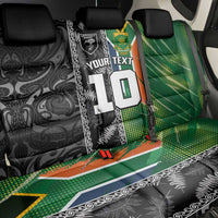 Custom Aotearoa South Africa Rugby Freedom Cup Back Car Seat Cover Maori Silver Fern Art and Sporty Flag SA - Wonder Print Shop