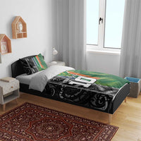 Custom Aotearoa South Africa Rugby Freedom Cup Bedding Set Maori Silver Fern Art and Sporty Flag SA - Wonder Print Shop