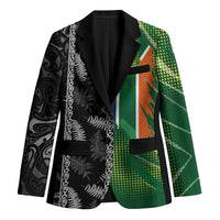 Custom Aotearoa South Africa Rugby Freedom Cup Blazer Maori Silver Fern Art and Sporty Flag SA - Wonder Print Shop