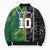 Custom Aotearoa South Africa Rugby Freedom Cup Bomber Puffer Jacket Maori Silver Fern Art and Sporty Flag SA - Wonder Print Shop