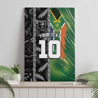 Custom Aotearoa South Africa Rugby Freedom Cup Canvas Wall Art Maori Silver Fern Art and Sporty Flag SA - Wonder Print Shop