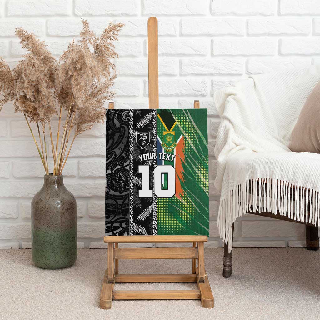 Custom Aotearoa South Africa Rugby Freedom Cup Canvas Wall Art Maori Silver Fern Art and Sporty Flag SA - Wonder Print Shop