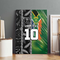 Custom Aotearoa South Africa Rugby Freedom Cup Canvas Wall Art Maori Silver Fern Art and Sporty Flag SA - Wonder Print Shop