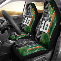 Custom Aotearoa South Africa Rugby Freedom Cup Car Seat Cover Maori Silver Fern Art and Sporty Flag SA - Wonder Print Shop