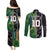 Custom Aotearoa South Africa Rugby Freedom Cup Couples Matching Puletasi and Long Sleeve Button Shirt Maori Silver Fern Art and Sporty Flag SA - Wonder Print Shop