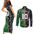 Custom Aotearoa South Africa Rugby Freedom Cup Couples Matching Short Sleeve Bodycon Dress and Long Sleeve Button Shirt Maori Silver Fern Art and Sporty Flag SA - Wonder Print Shop