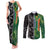 Custom Aotearoa South Africa Rugby Freedom Cup Couples Matching Tank Maxi Dress and Long Sleeve Button Shirt Maori Silver Fern Art and Sporty Flag SA - Wonder Print Shop