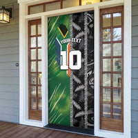 Custom Aotearoa South Africa Rugby Freedom Cup Door Cover Maori Silver Fern Art and Sporty Flag SA - Wonder Print Shop