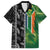 Custom Aotearoa South Africa Rugby Freedom Cup Family Matching Off The Shoulder Long Sleeve Dress and Hawaiian Shirt Maori Silver Fern Art and Sporty Flag SA - Wonder Print Shop
