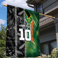 Custom Aotearoa South Africa Rugby Freedom Cup Garden Flag Maori Silver Fern Art and Sporty Flag SA - Wonder Print Shop