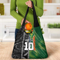 Custom Aotearoa South Africa Rugby Freedom Cup Grocery Bag Maori Silver Fern Art and Sporty Flag SA - Wonder Print Shop