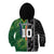 Custom Aotearoa South Africa Rugby Freedom Cup Kid Hoodie Maori Silver Fern Art and Sporty Flag SA - Wonder Print Shop