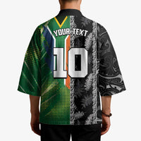 Custom Aotearoa South Africa Rugby Freedom Cup Kimono Maori Silver Fern Art and Sporty Flag SA - Wonder Print Shop