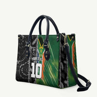 Custom Aotearoa South Africa Rugby Freedom Cup Leather Bag Maori Silver Fern Art and Sporty Flag SA - Wonder Print Shop