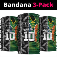 Custom Aotearoa South Africa Rugby Freedom Cup Neck Gaiter Maori Silver Fern Art and Sporty Flag SA - Wonder Print Shop