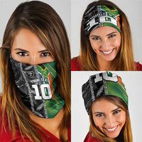 Custom Aotearoa South Africa Rugby Freedom Cup Neck Gaiter Maori Silver Fern Art and Sporty Flag SA - Wonder Print Shop