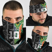 Custom Aotearoa South Africa Rugby Freedom Cup Neck Gaiter Maori Silver Fern Art and Sporty Flag SA - Wonder Print Shop