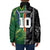Custom Aotearoa South Africa Rugby Freedom Cup Padded Jacket Maori Silver Fern Art and Sporty Flag SA - Wonder Print Shop