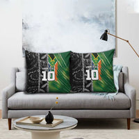Custom Aotearoa South Africa Rugby Freedom Cup Pillow Cover Maori Silver Fern Art and Sporty Flag SA - Wonder Print Shop