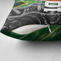 Custom Aotearoa South Africa Rugby Freedom Cup Pillow Cover Maori Silver Fern Art and Sporty Flag SA - Wonder Print Shop