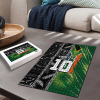 Custom Aotearoa South Africa Rugby Freedom Cup Puzzle Maori Silver Fern Art and Sporty Flag SA - Wonder Print Shop