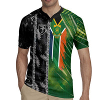 Custom Aotearoa South Africa Rugby Freedom Cup Rugby Jersey Maori Silver Fern Art and Sporty Flag SA - Wonder Print Shop